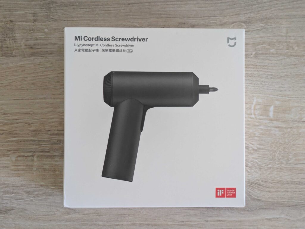 Verpackung des Mi Cordless Akkuschraubers von vorne