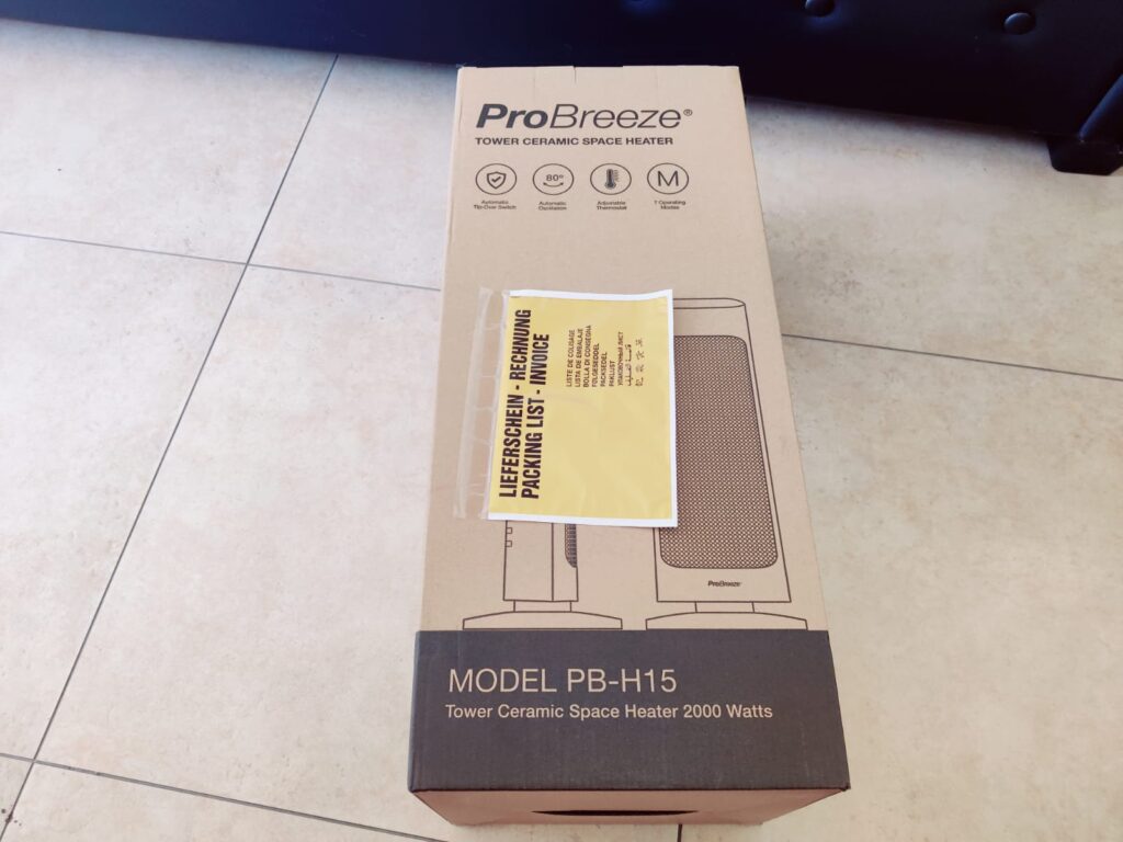 Pro Breeze PB-H15 Heizlüfter Verpackung