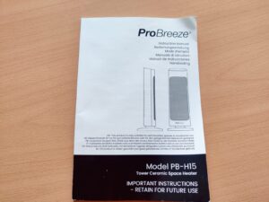 Pro Breeze PB-H15 Heizlüfter Bedienungsanleitung