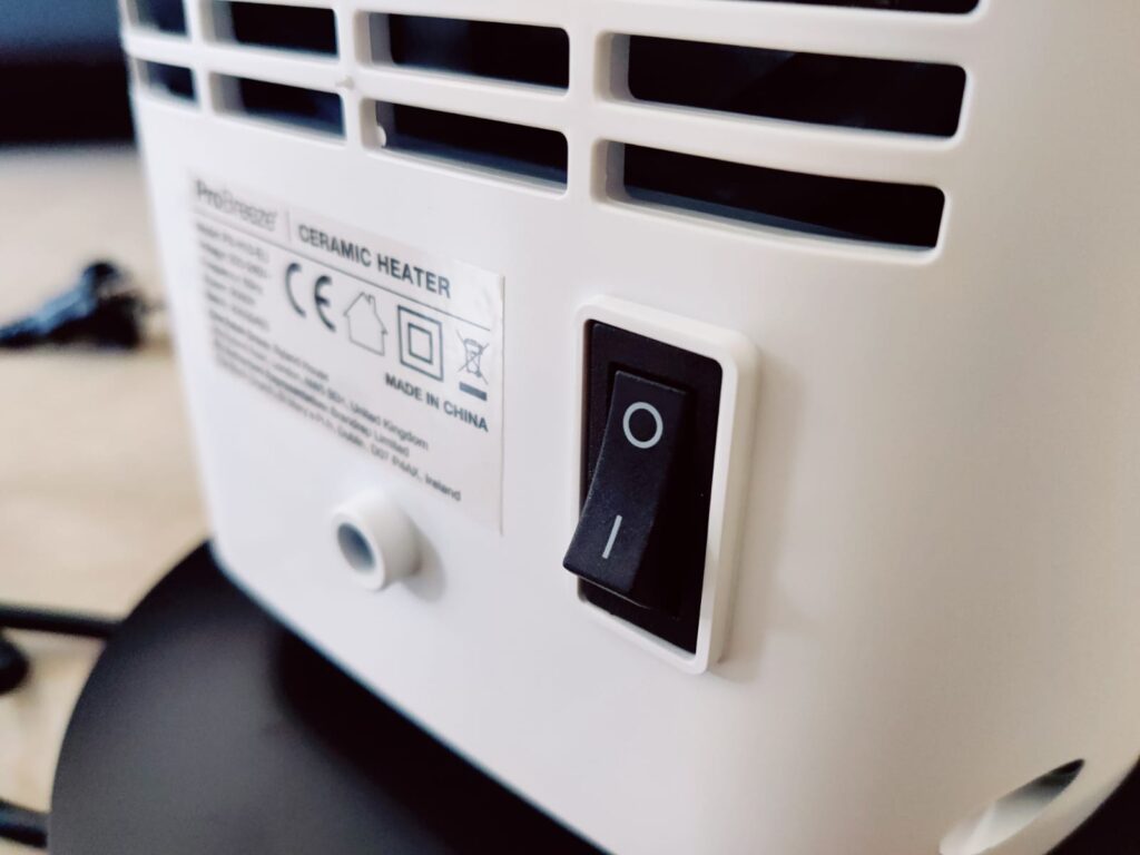 Pro Breeze PB-H15 Heizlüfter Ein- und Ausschalter