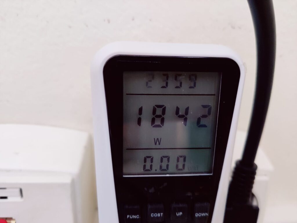 Pro Breeze PB-H15 Heizlüfter Stromverbrauch hoher Modus