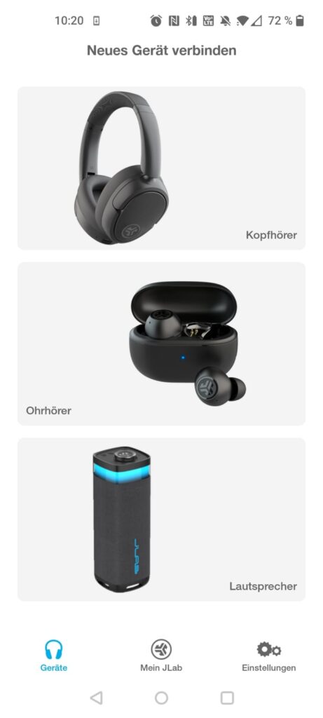 JLab Go Pop ANC Bluetooth-Kopfhörer App neues Gerät verbinden