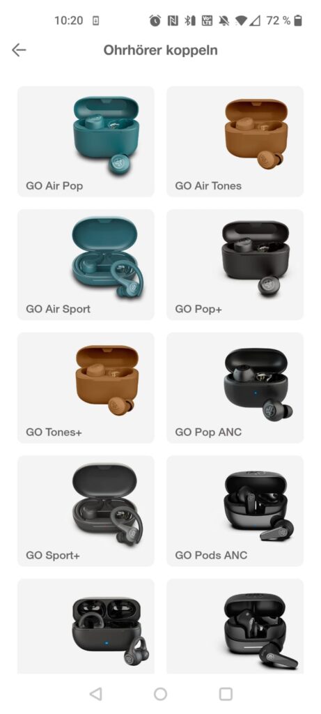 JLab Go Pop ANC Bluetooth-Kopfhörer App Ohrhörer koppeln