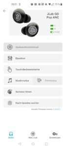 JLab Go Pop ANC Bluetooth-Kopfhörer App Übersicht