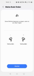 Samsung Galaxy Buds3 Kopfhörer App Buds-Suchfunktion