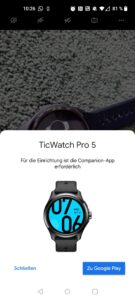 Mobvoi TicWatch Pro 5 Smartwatch App-Einrichtung