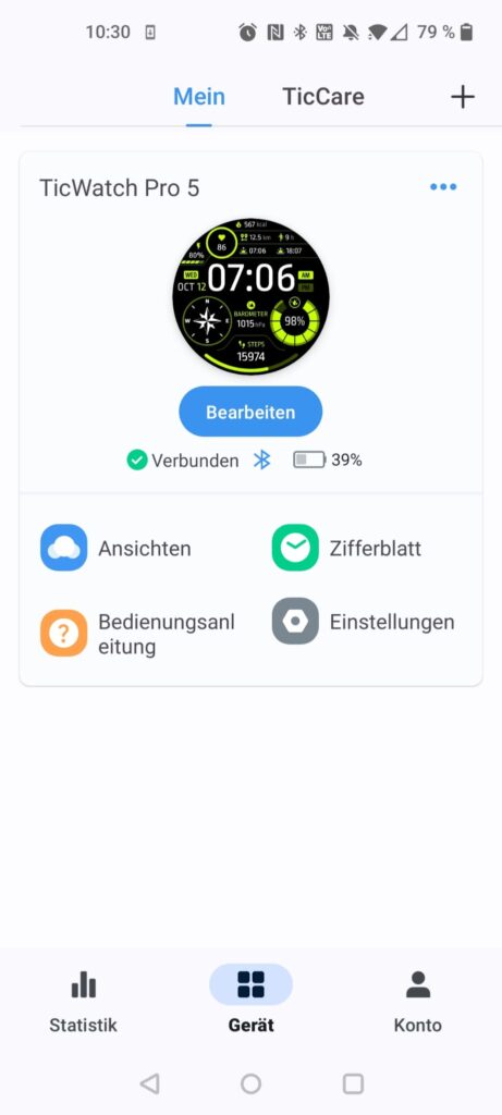 Mobvoi TicWatch Pro 5 Smartwatch App Übersicht