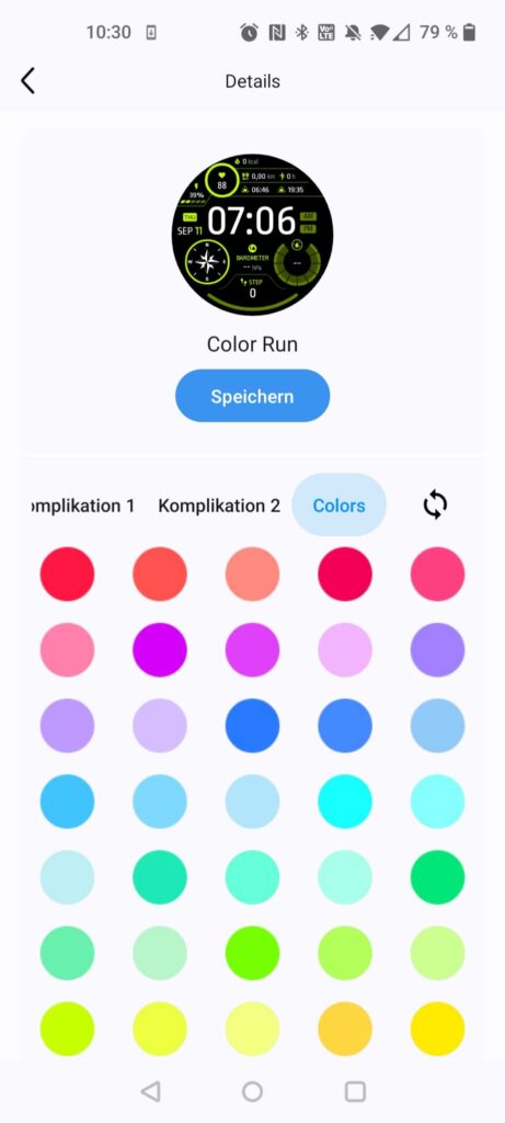 Mobvoi TicWatch Pro 5 Smartwatch App Benutzeroberfläche