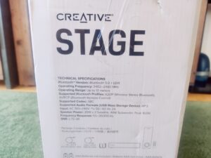 Creative Stage 2.1 Soundbar Umverpackung technische Daten