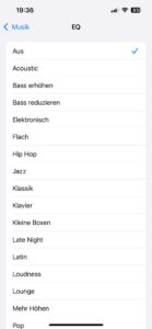 Apple AirPods (4. Generation) In-Ear-Kopfhörer Equalizer-Einstellungen