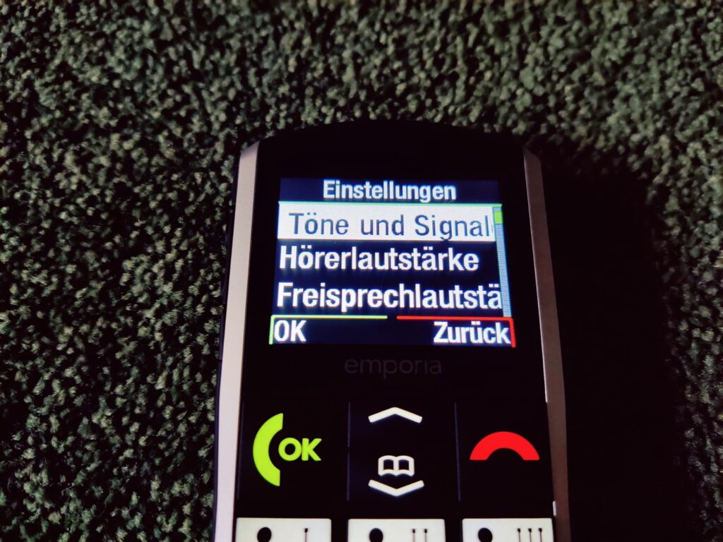 Emporia SIMPLICITY Seniorenhandy Einstellungen Menü