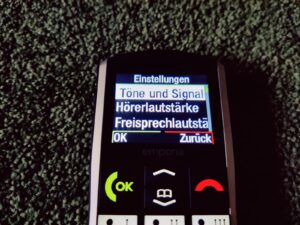 Emporia SIMPLICITY Seniorenhandy Einstellungen Menü