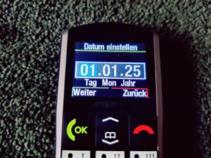 Emporia SIMPLICITY Seniorenhandy Datum einstellen