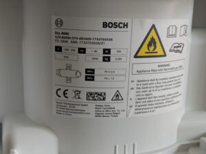 Bosch Dry 4000 Luftentfeuchter Technikblatt