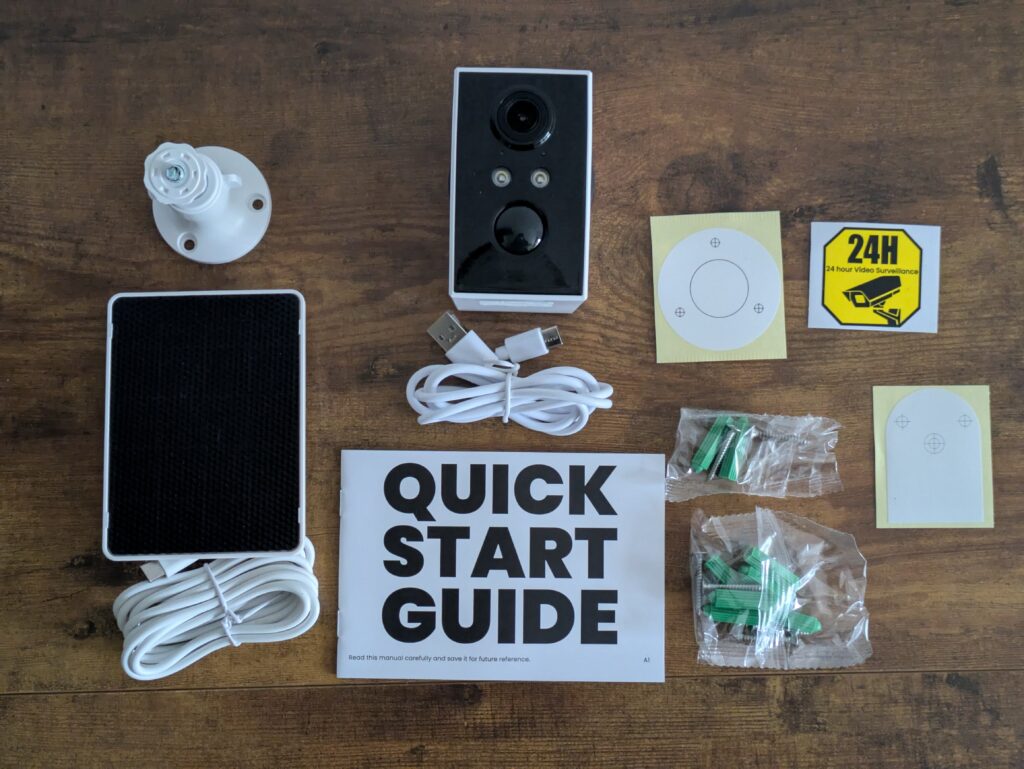 Lieferumfang der Wansview A1 Überwachungskamera