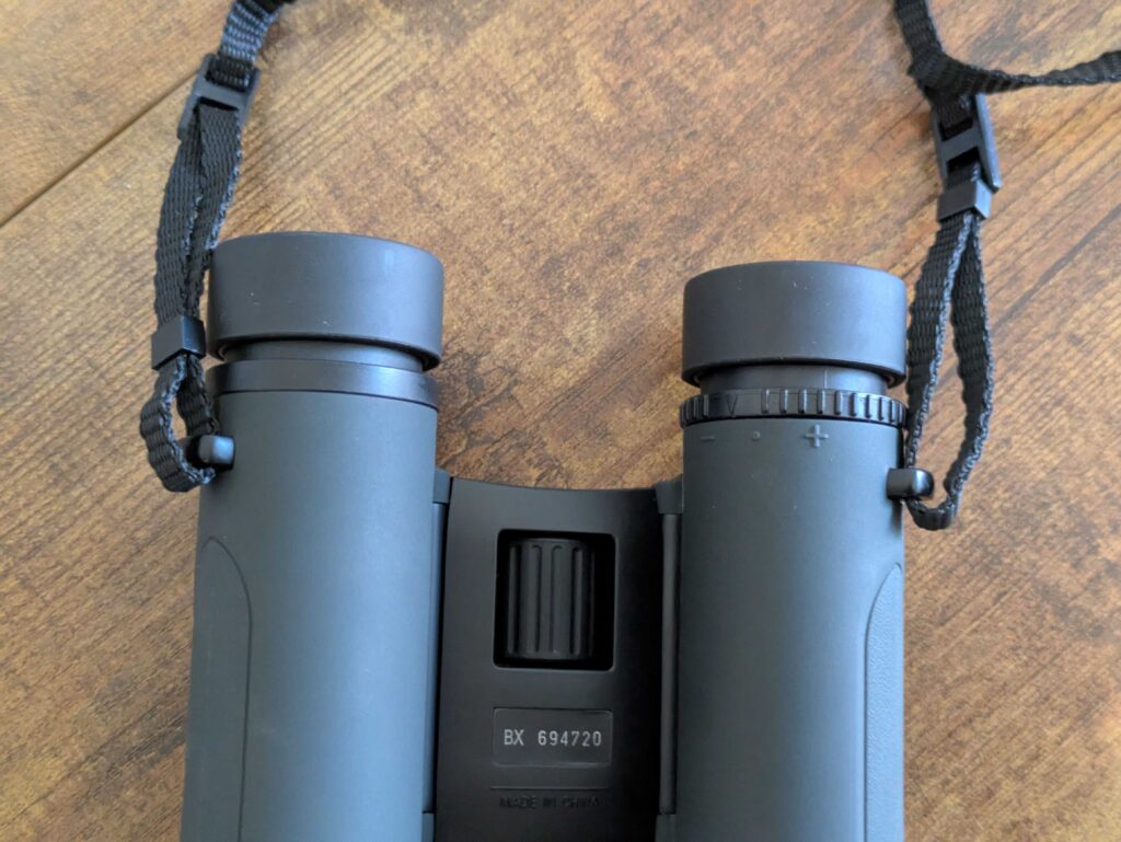 Nikon Sportstar EX 10x25 DCF Fernglas mit Trageriemen in der Nahansicht