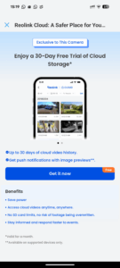 Reolink E1 Pro Überwachungskamera App Testphase Cloudspeicher
