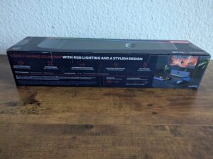 Verpackung der Trust Gaming GXT 1619 Rhox PC-Lautsprecher von hinten