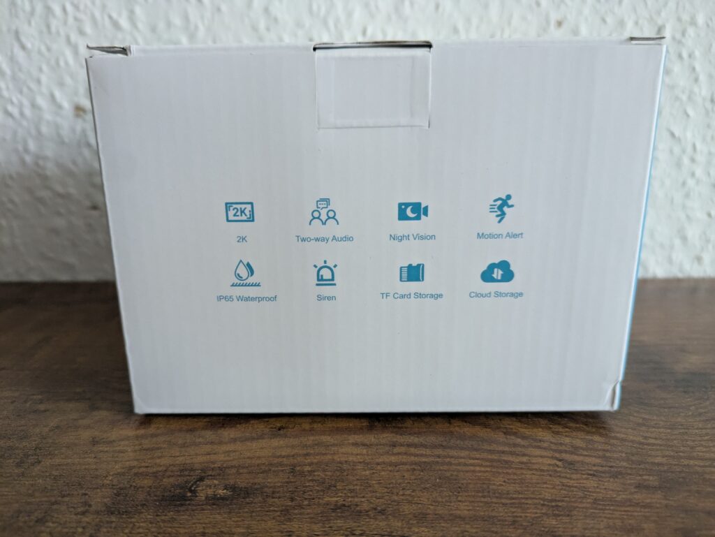 Verpackung der Wansview A1 Überwachungskamera von vorne