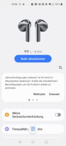 Samsung Galaxy Buds 3 In-Ear-Bluetooth-Kopfhörer App Übersicht