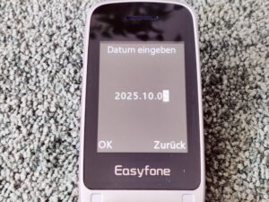 Easyfone Prime-A1 Pro Seniorenhandy Datum einstellen