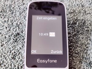 Easyfone Prime-A1 Pro Seniorenhandy Uhrzeit einstellen