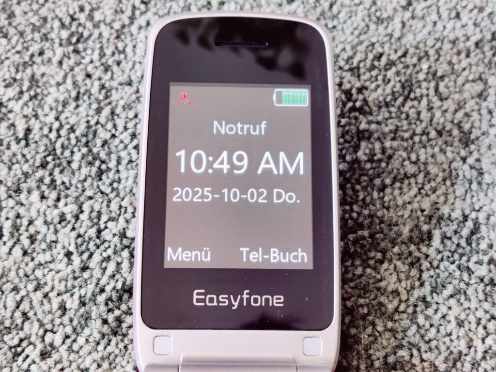Easyfone Prime-A1 Pro Seniorenhandy Display Startseite