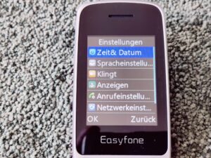 Easyfone Prime-A1 Pro Seniorenhandy Einstellungen Menü