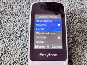 Easyfone Prime-A1 Pro Seniorenhandy Weckfunktion einstellen