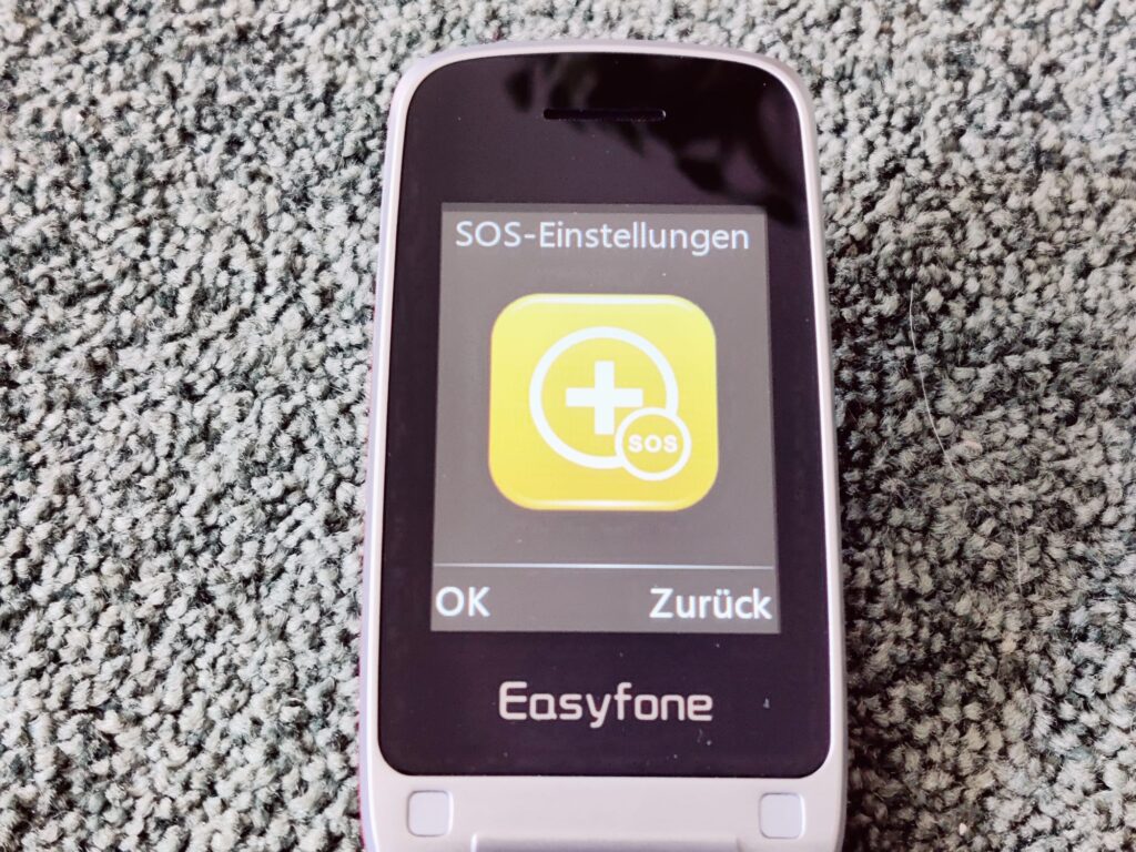Easyfone Prime-A1 Pro Seniorenhandy SOS-Einstellungen