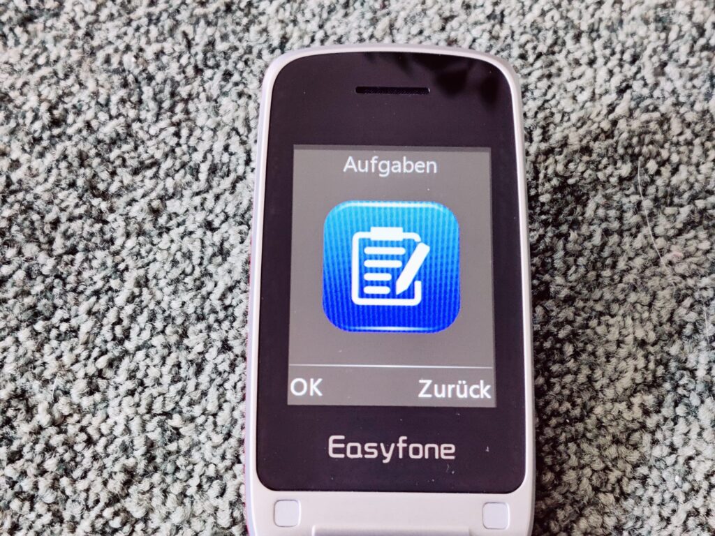 Easyfone Prime-A1 Pro Seniorenhandy Aufgabenmenü