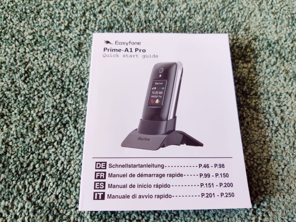Easyfone Prime-A1 Pro Seniorenhandy Schnellstartanleitung