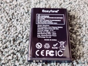 Easyfone Prime-A1 Pro Seniorenhandy Akku Rückseite