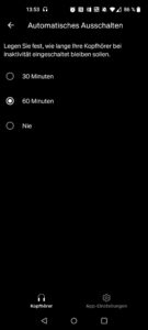 Cambridge Audio Melomania A100 In-Ear-Kopfhörer App automatische Abschaltung