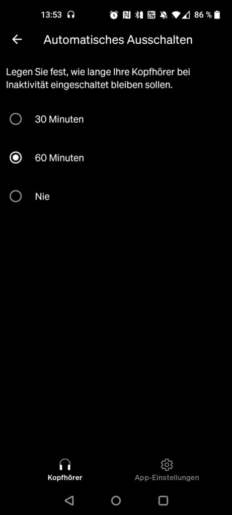 Cambridge Audio Melomania A100 In-Ear-Kopfhörer App automatische Abschaltung