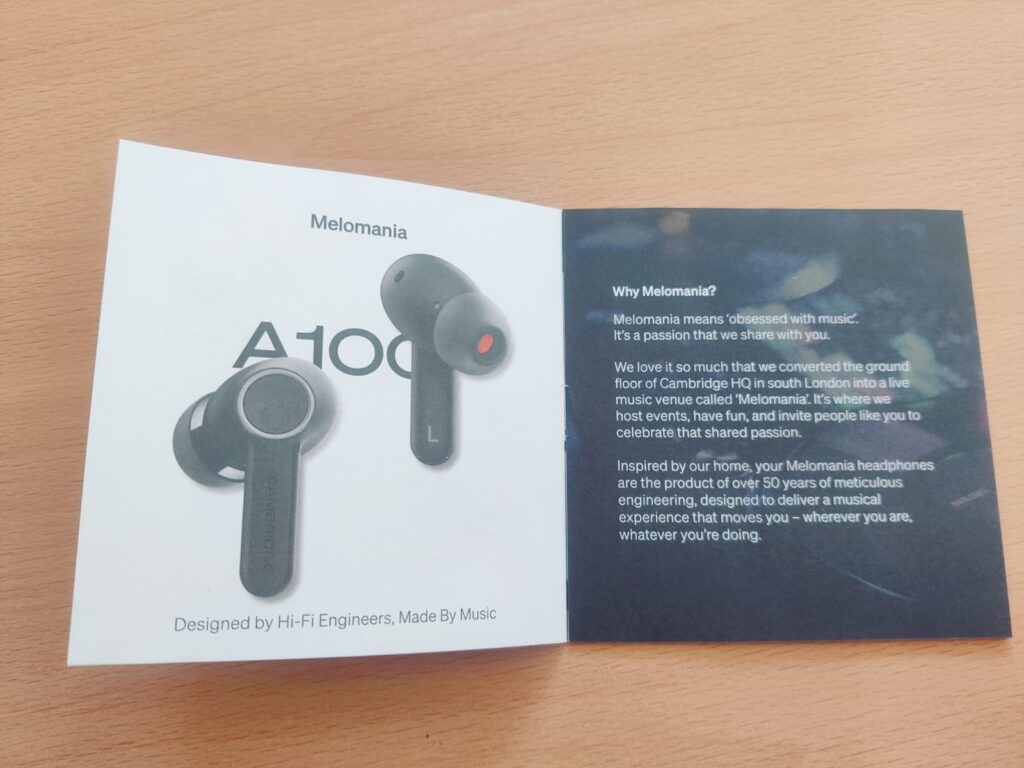 Cambridge Audio Melomania A100 In-Ear-Kopfhörer Markenbroschüre