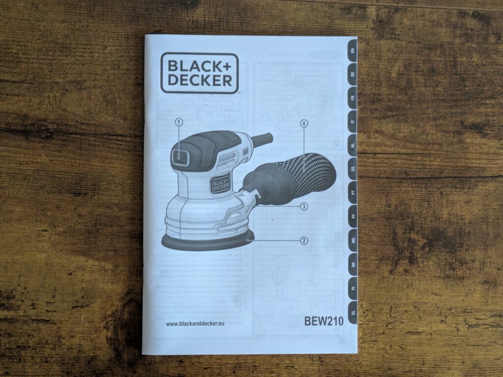 Anleitung des Black Decker BEW210 Exzenterschleifers