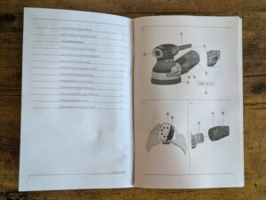 Anleitung des Dewalt DWE6423 QS Exzenterschleifers geöffnet