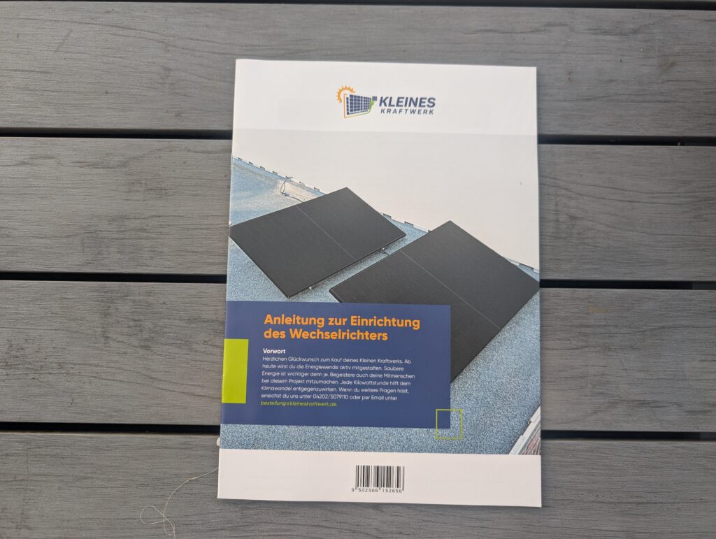 Anleitung des Kleines Kraftwerk Balkonkraftwerk