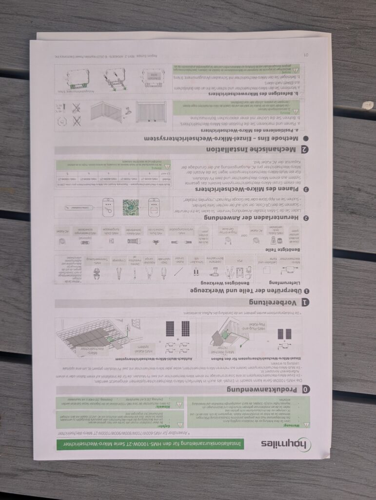 Anleitung des Kleines Kraftwerk Balkonkraftwerks