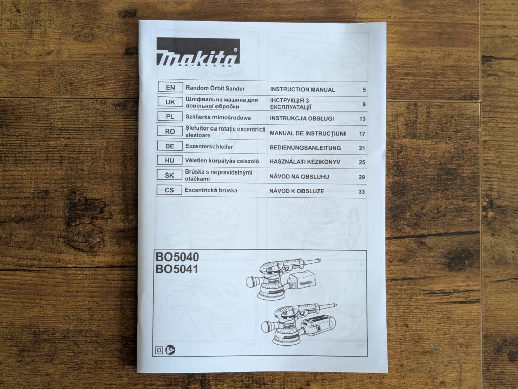 Anleitung des Makita BO5041 Exzenterschleifers