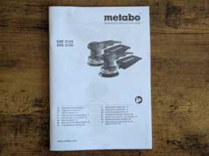 Anleitung des Metabo SXE 3125 Exzenterschleifers