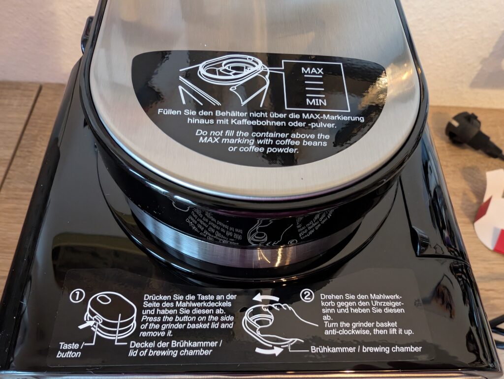 CASO Coffee Compact electronic Kaffeemaschine mit Mahlwerk Warnhinweise