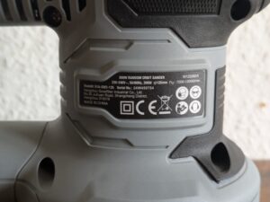 Datenlabel des WORKPRO W125262 Exzenterschleifers