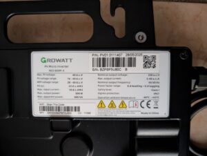 Datenlabel des Wechselrichters des Solakon Balkonkraftwerks