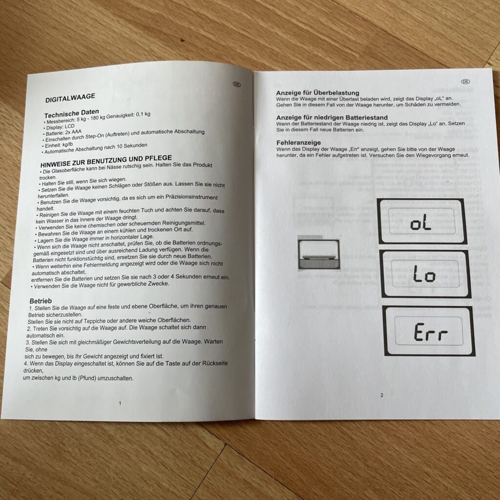 Grundig 53221 Personenwaage Bedienungsanleitung