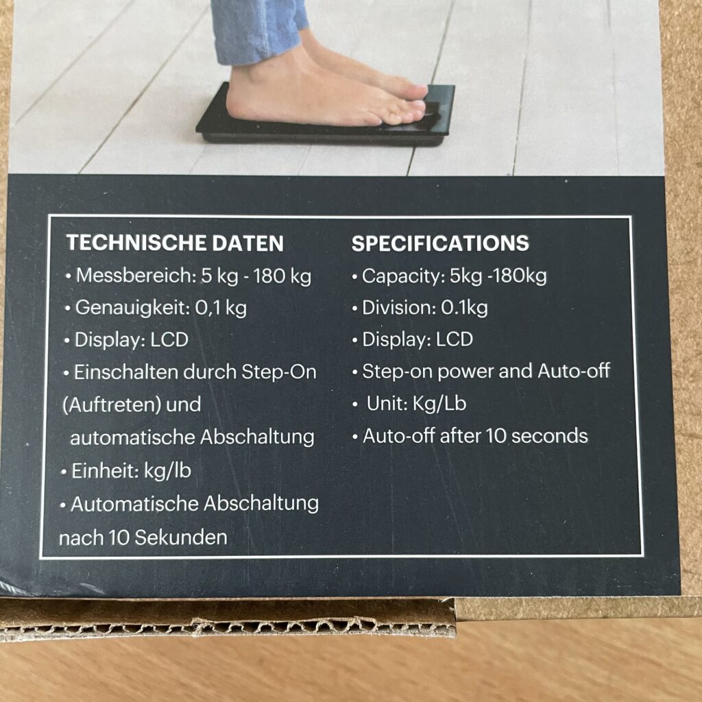 Grundig 53221 Personenwaage Datenblatt