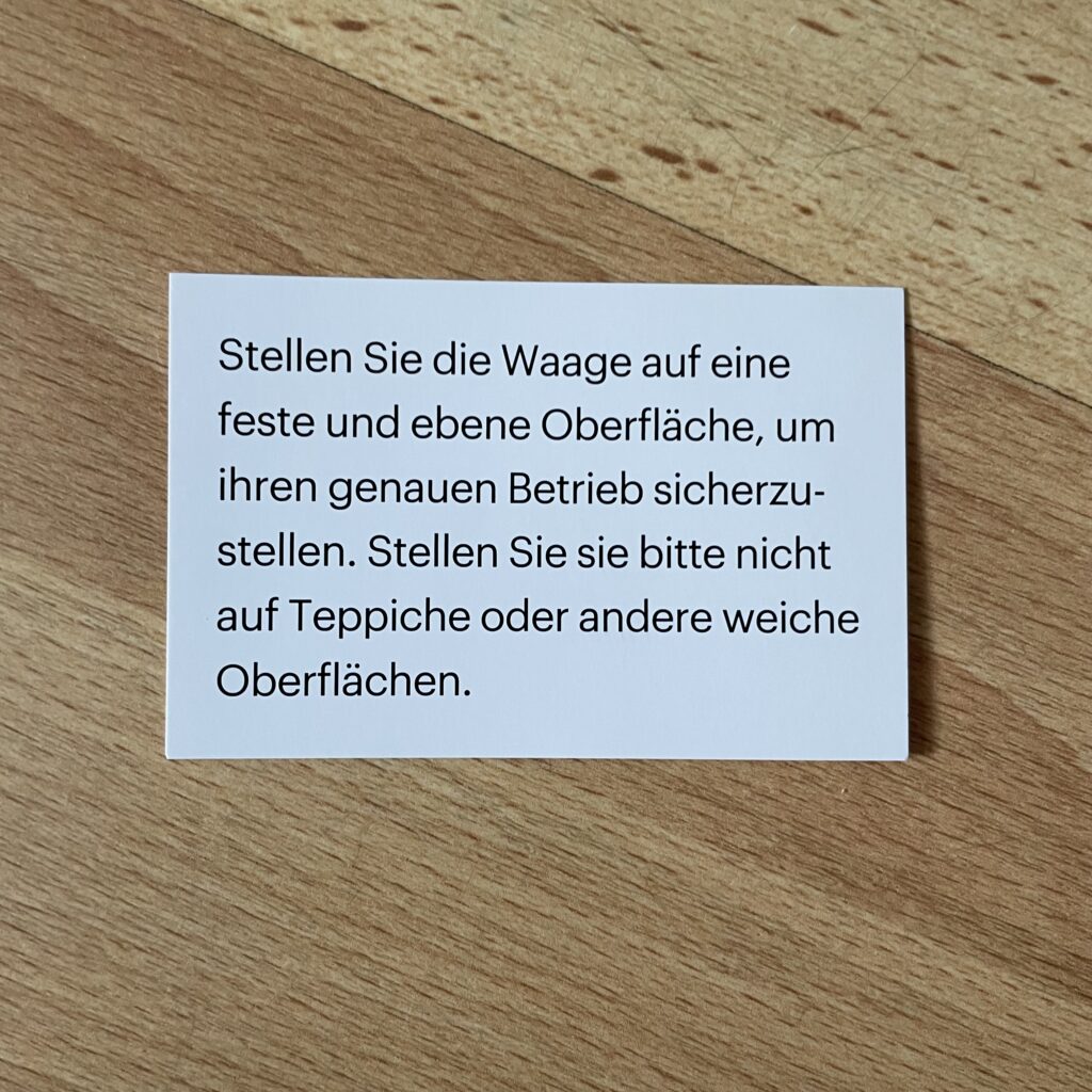 Grundig 53221 Personenwaage Hinweis