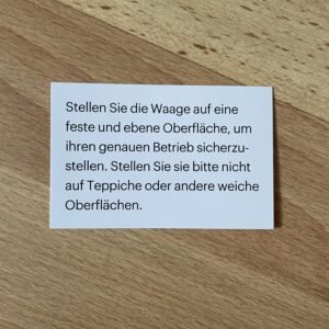 Grundig 53221 Personenwaage Hinweis