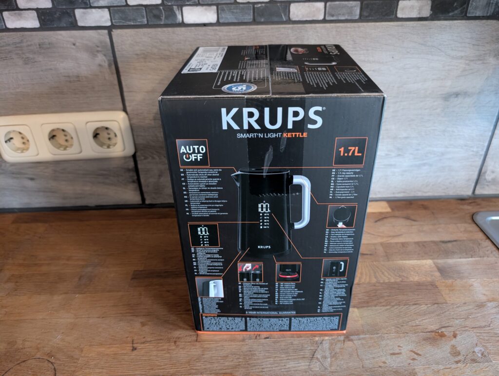 KRUPS BW8018 Smart'n Light Wasserkocher mit Temperatureinstellung Verpackung 3